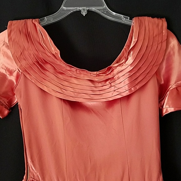 Vintage 1940s Copper Satin Ball Gown As Is Small - Picture 6 of 8